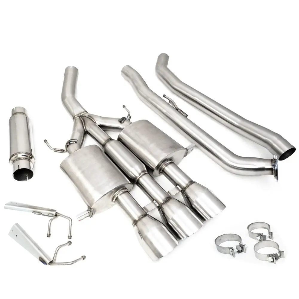 Megan Stainless Steel Cbs Exhaust System W/Stainless Tri-Tip For 17-21 Honda Civic Type-R Fk8 1