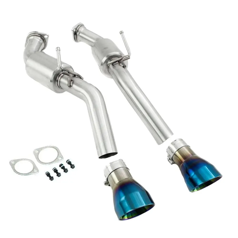 Megan Abe Exhaust System Burnt Blue Tips "Replacement Only" For 16-20 Infiniti Q50 Twin Turbo 1