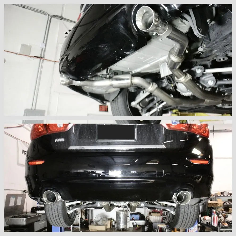 Megan Abe Exhaust System & Midpipe W/Burnt Blue Tips For 16-20 Infiniti Q50 2