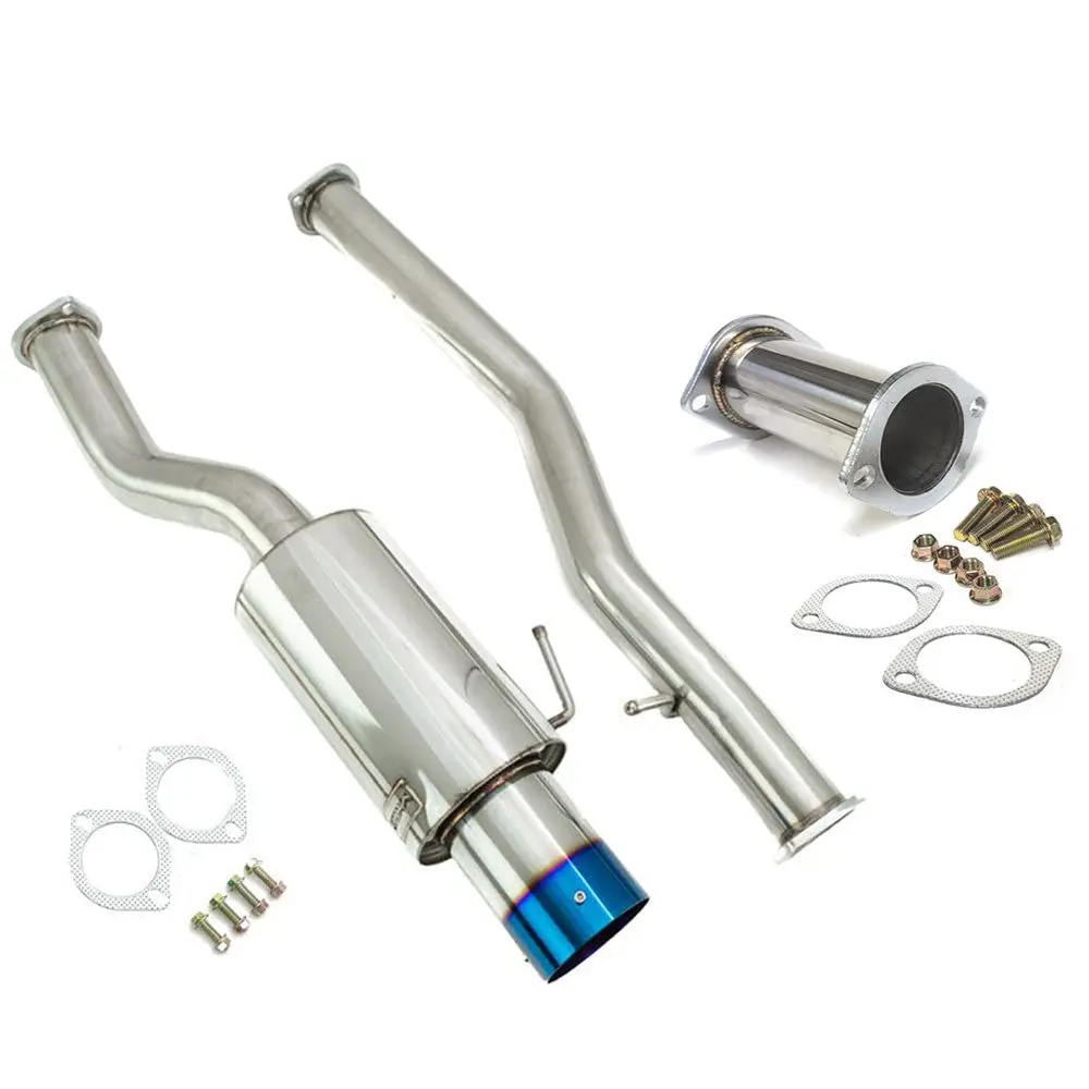 Megan Drift Spec Cbs Exhaust System [Single Exit Blue Burnt Tip] For 03-07 Infiniti G35 Coupe V35 1