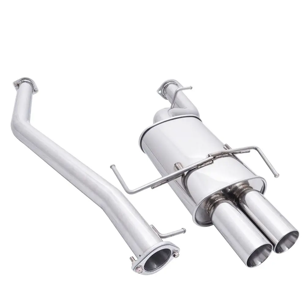 Megan Type 2 Series Catback Exhaust System 3" Pipe Dual Rolled Tips For 95-98 Nissan 240Sx S14 1