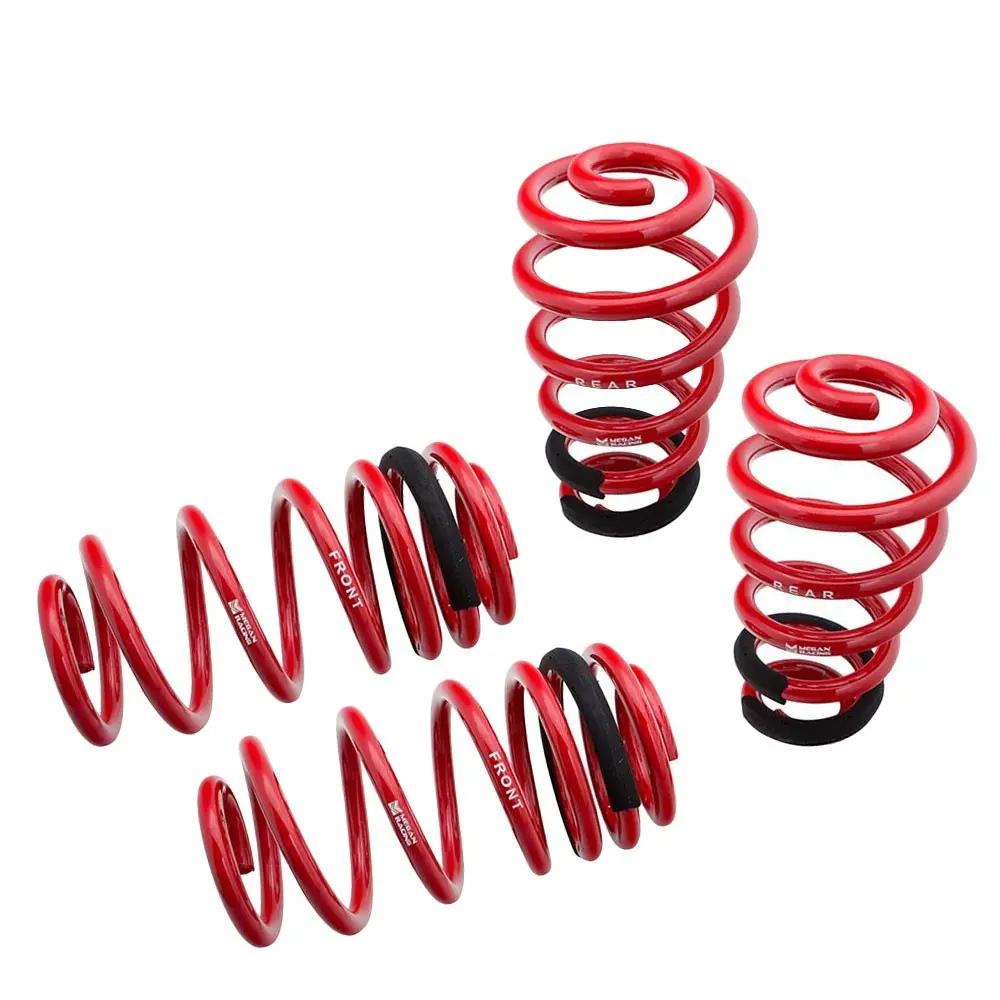 Megan Racing 4Pc Euro Version Red Lowering Springs Kit For 02-05 Audi A4 B6 Fwd 1