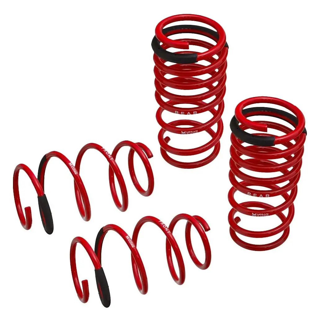 Megan 4Pcs Red Euro-Version Front/Rear Lowering Spring Kit For 12-19 Fiat 500 1