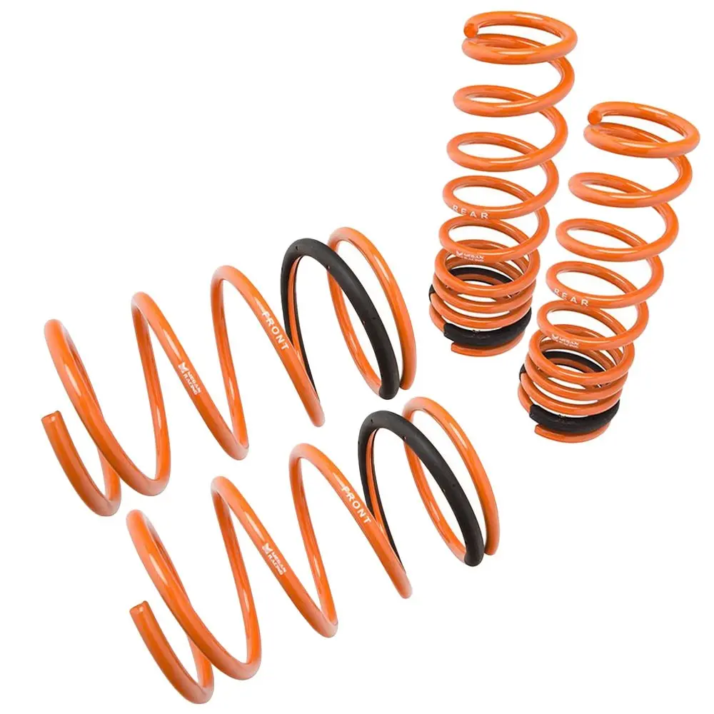 Megan 4Pcs Orange Street Lowering Springs Kit For 03-07 Lancer Evolution Evo 8/9 1