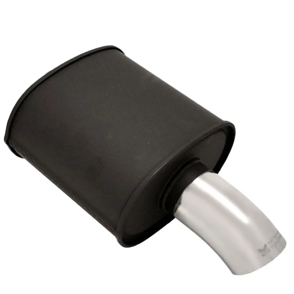 Megan M-Fg Series 2.5" Inlet Exhaust Muffler [Matte Black Canister / Chrome Tip] 1