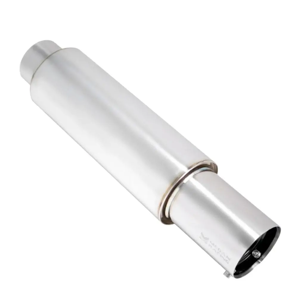 Megan S-N1 Series 3" Inlet Exhaust Muffler [Silver Chrome Canister / Tip] 1