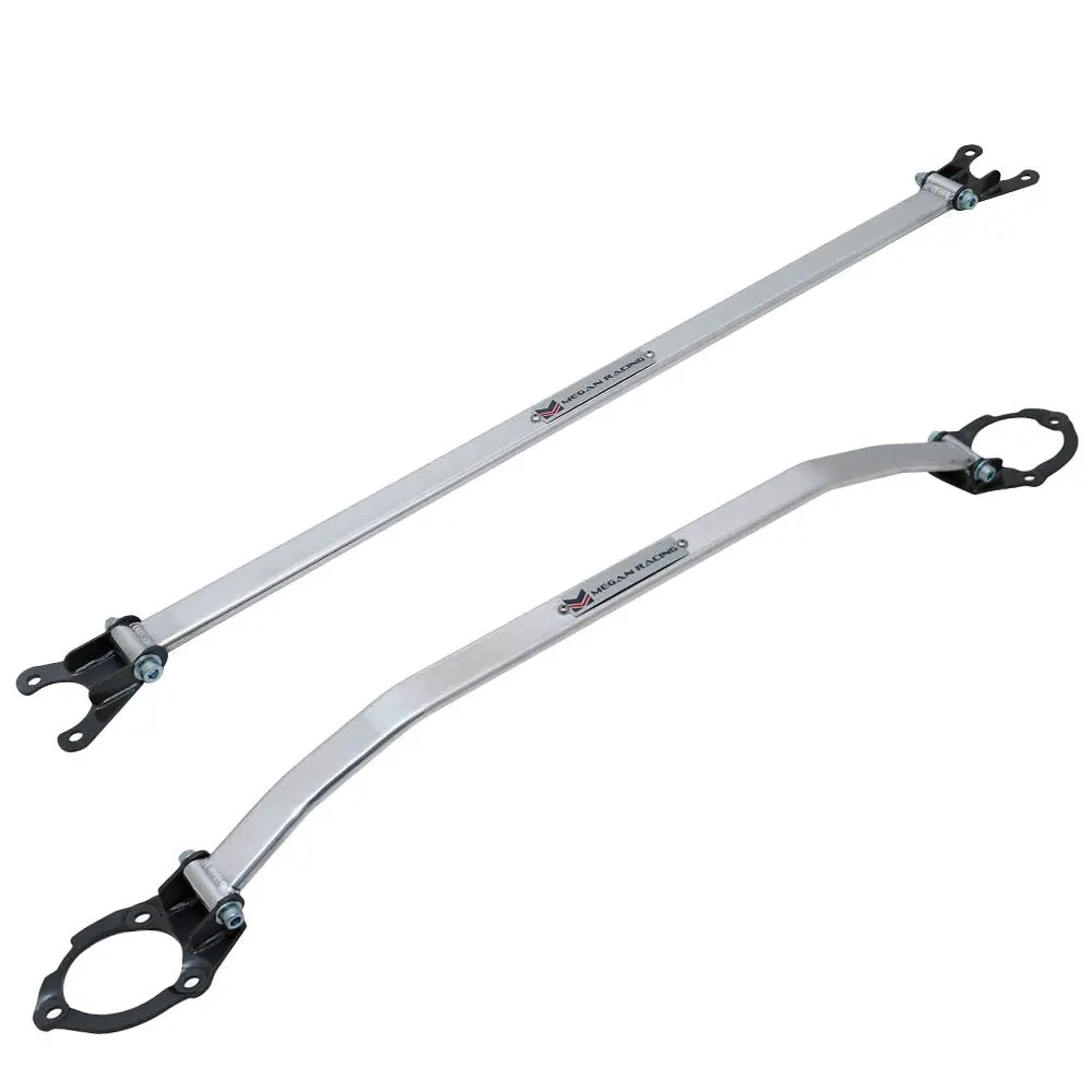 Megan Front/Rear Upper Polish Tower Brace Strut Bar For 82-91 Bmw E30 3-Series Rwd 1