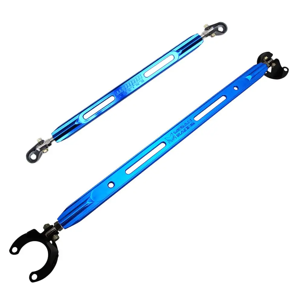 Megan Racing Blue Front Upper/Rear Lower Strut Tower Brace Bar For 90-97 Accord 1