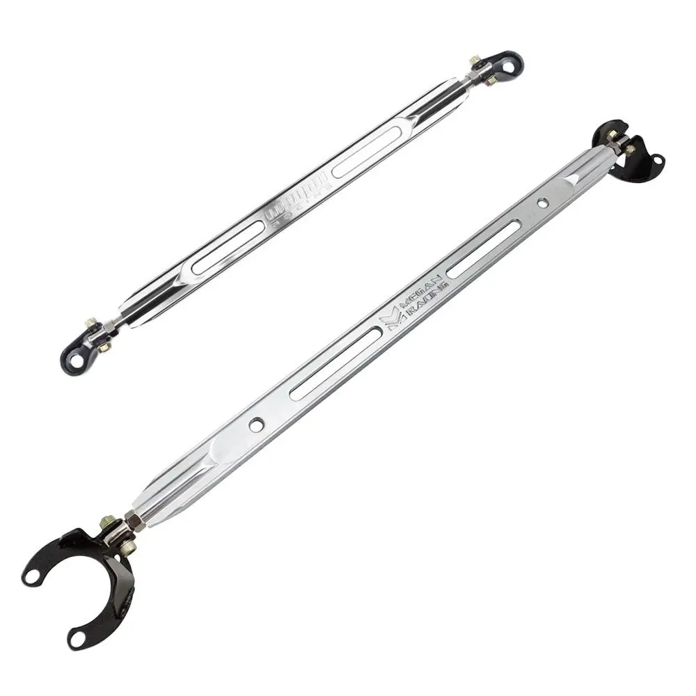 Megan Polish Front Upper/Rear Lower Strut Tower Brace Bar For 90-97 Accord Cd 1