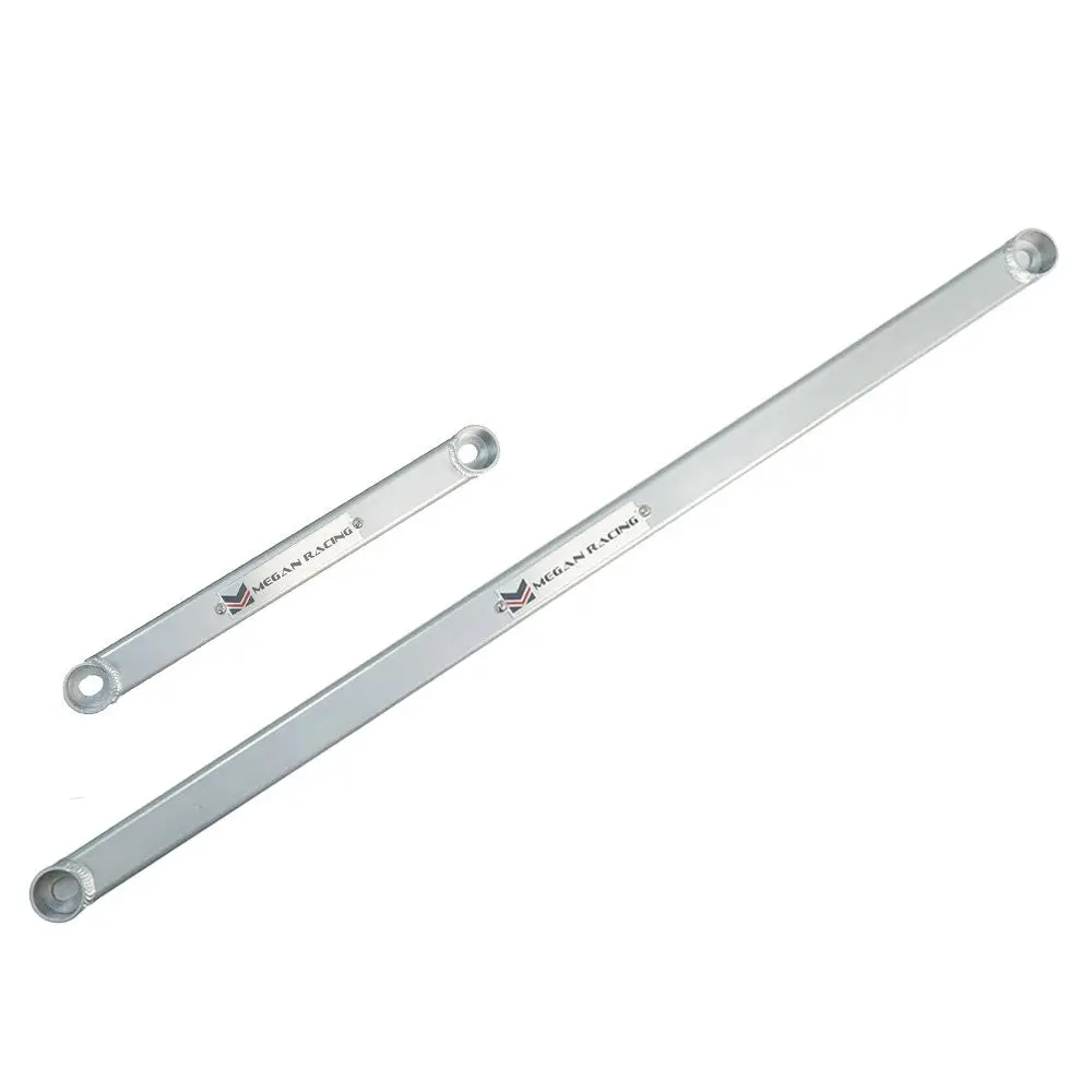 Megan Racing Front & Rear Lower Silver Race Spec Strut Bar For 06-11 Honda Civic 1