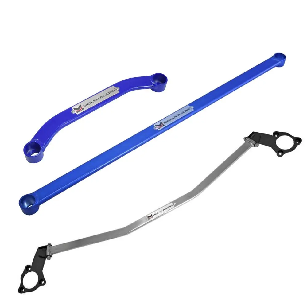 Megan Racing Blue Race Spec Front Up/Lo+Rear Lo Strut Tower Bar For 12-15 Civic 4Dr 1