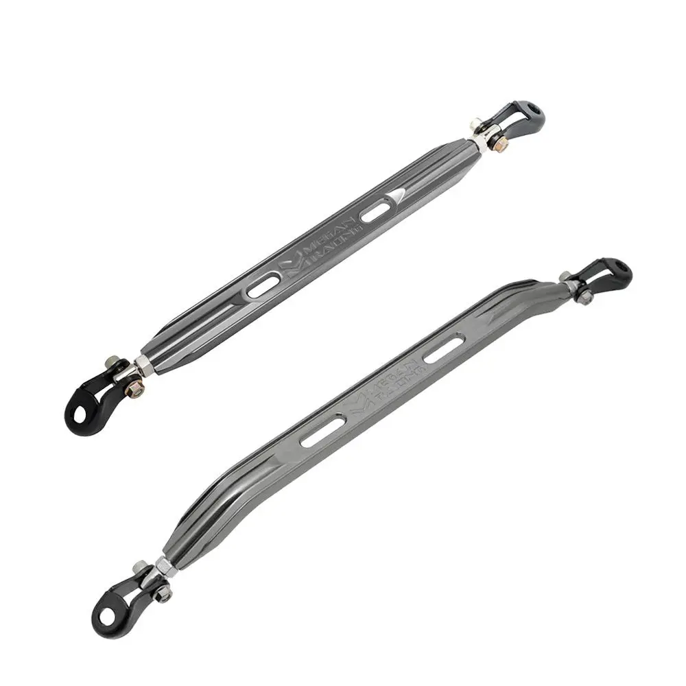 Megan Racing Gunmetal [Rear Upper/Rear Lower] Strut Tower Brace Bar For 96-00 Honda Civic 6Th Gen 1