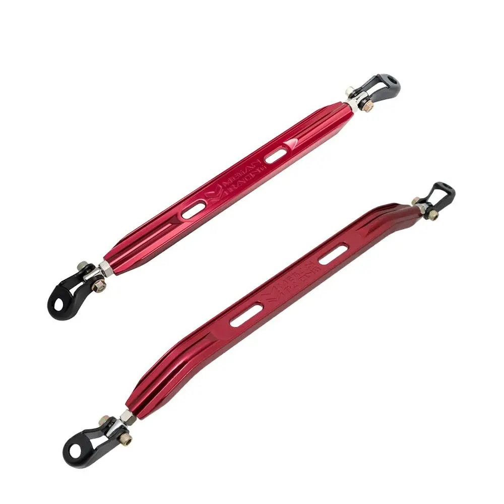 Megan Racing Red [Rear Upper/Rear Lower] Strut Tower Brace Bar For 96-00 Honda Civic 6Th Gen 1