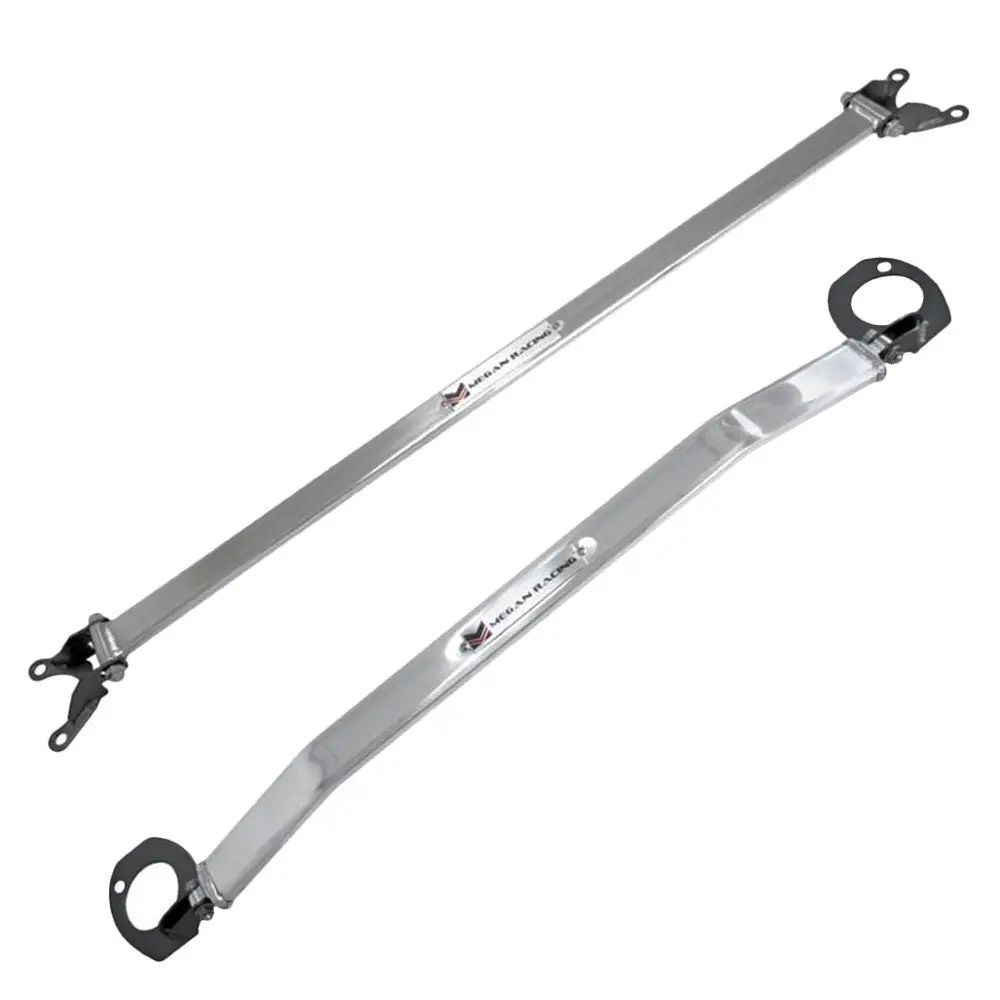 Megan Aluminum Front Upper/Rear Upper Strut Tower Brace Bar For 88-00 Civic 1