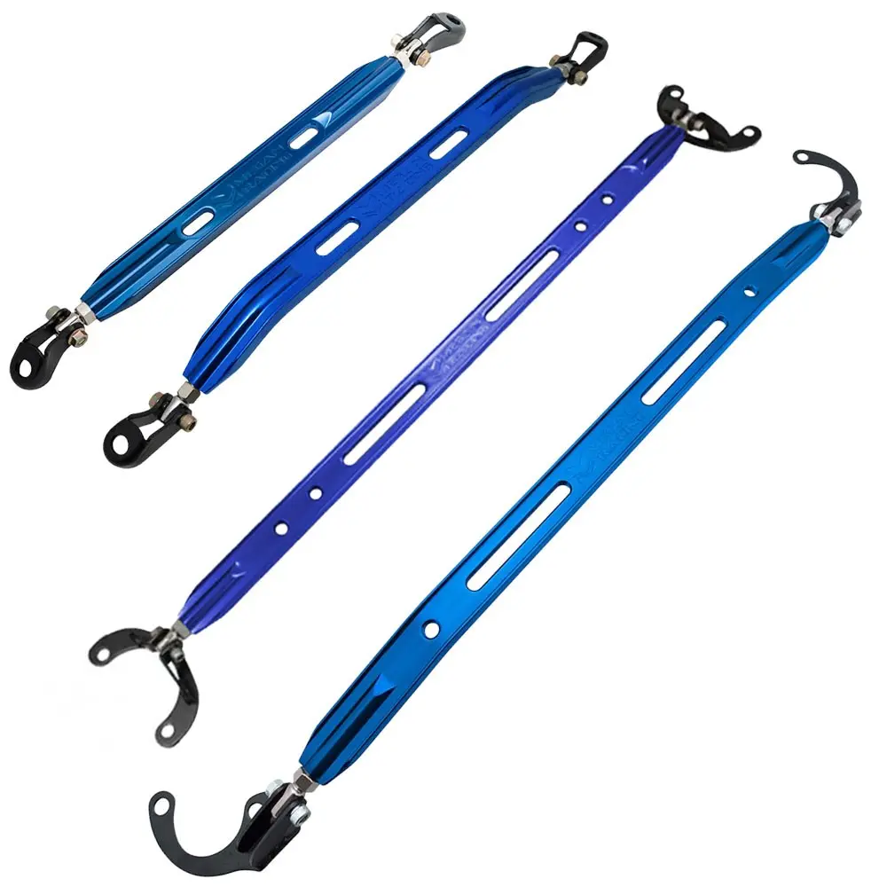 Megan Racing Blue [Front Upper/Lower & Rear Upper/Lower] Strut Tower Brace Bar For 96-00 Honda Civic 6Th Gen 1