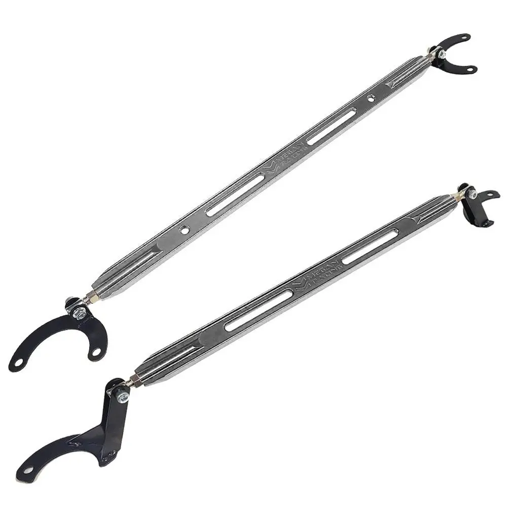 Megan Gunmetal Front Upper/Rear Upper Strut Tower Brace Bar For 92-01 Prelude 1