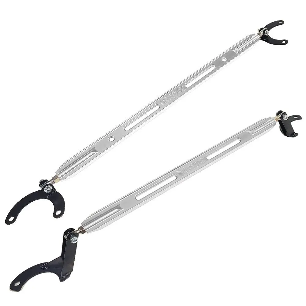 Megan Polish Front Upper/Rear Upper Strut Tower Brace Bar For 92-01 Prelude 1