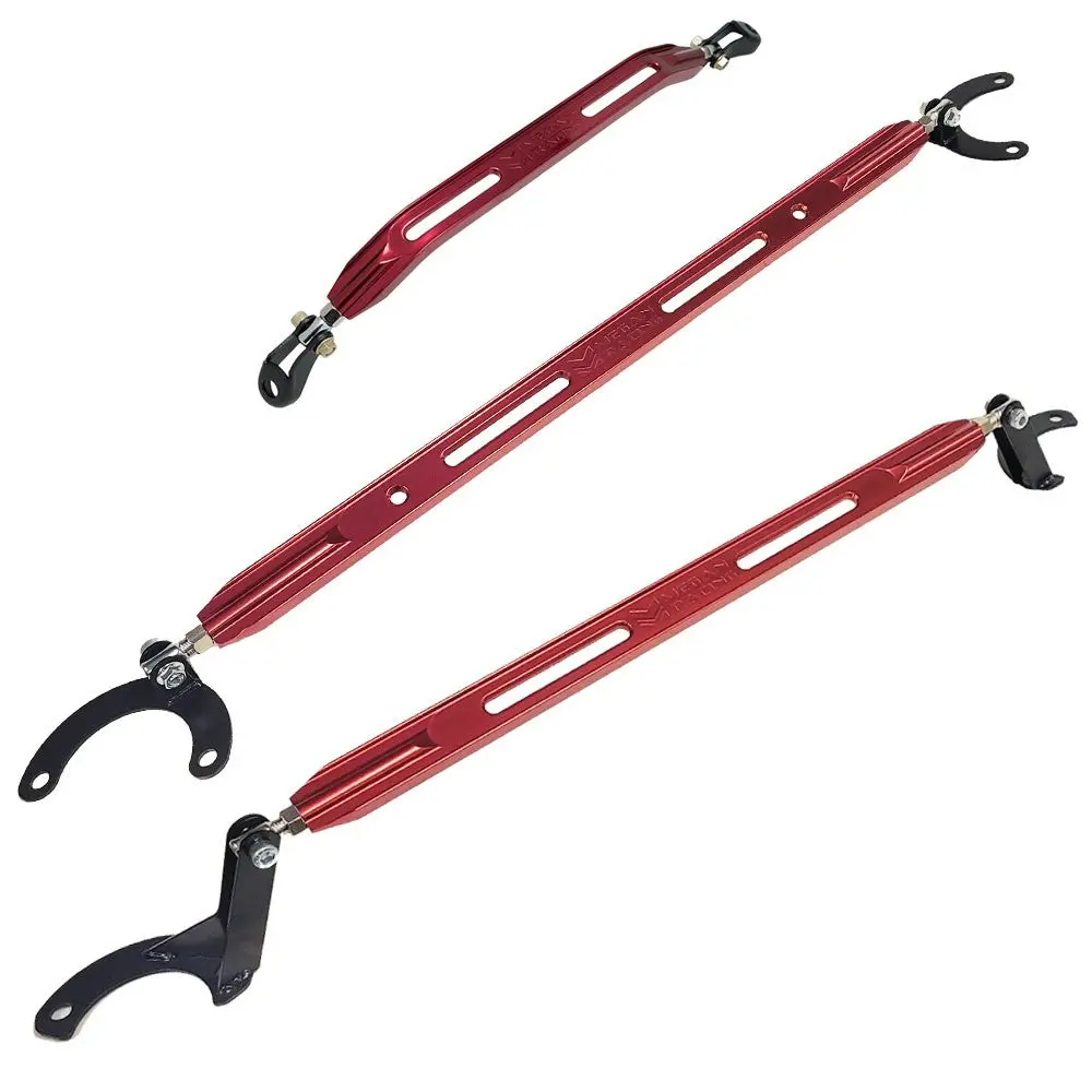 Megan Red Front & Rear Upper+Rear Lower Strut Tower Brace Bar For 92-96 Prelude 1