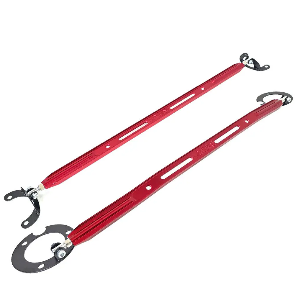 Megan Racing Red Front&Rear Upper Strut Tower Brace Bar (2Pcs) For 95-99 Eclipse 1