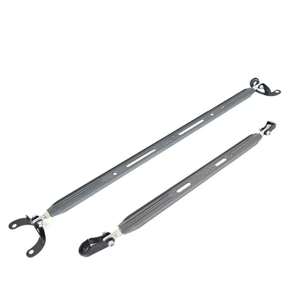 Megan Gunmetal 2Pc Rear Upper+Rear Lower Strut Tower Brace Bar For 95-99 Eclipse 1