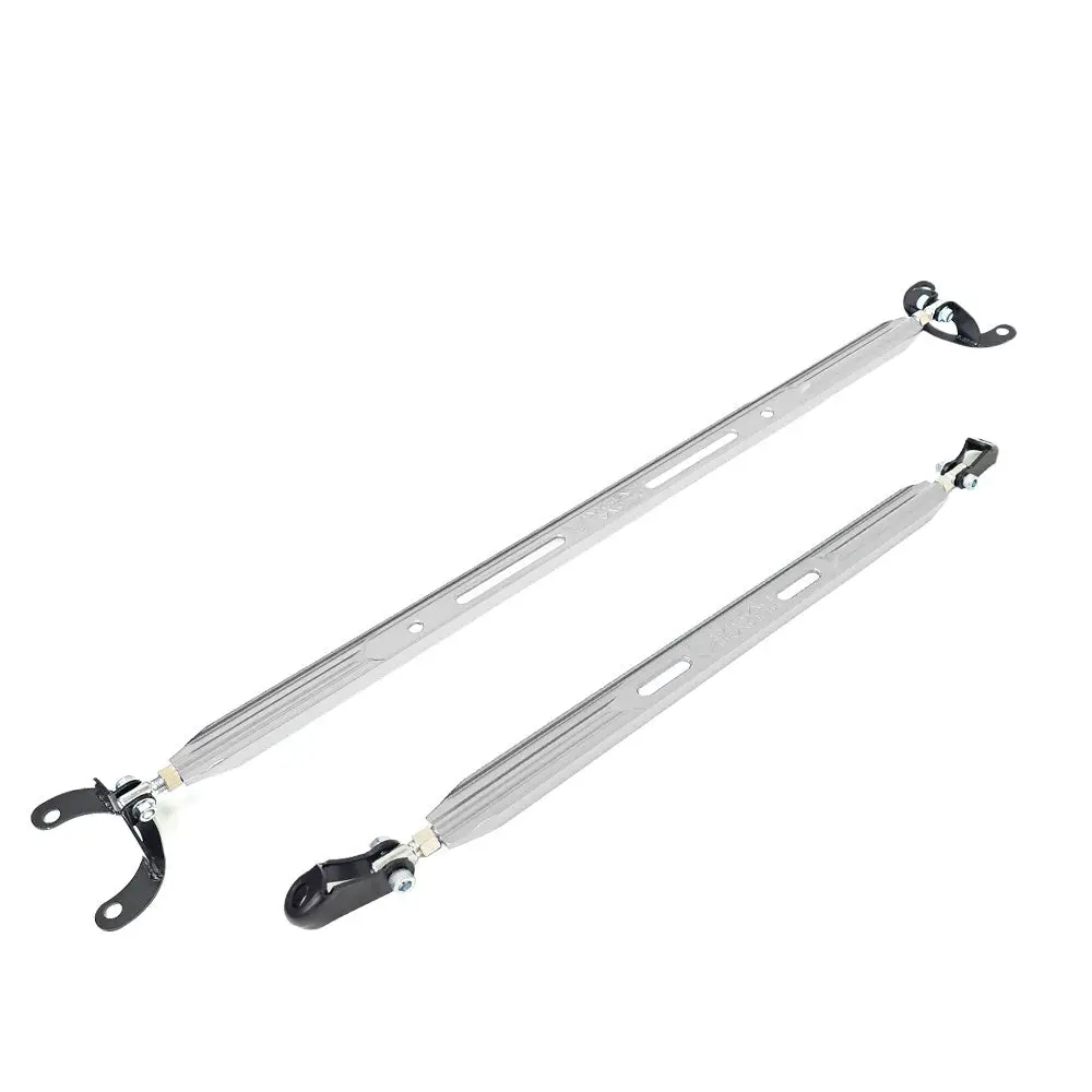 Megan Polish (2Pc) Rear Upper+Rear Lower Strut Tower Brace Bar For 95-99 Eclipse 1