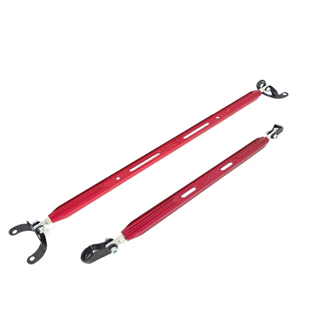 Megan Red (2Pc) Rear Upper+Rear Lower Strut Tower Brace Bar For 95-99 Eclipse 1