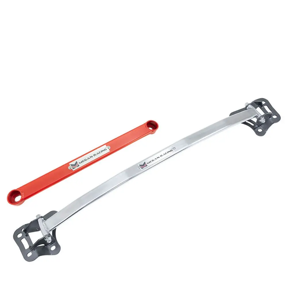Megan Racing Front Upper & Rear Lower Polish Race Strut Bar For 03-09 350Z Z33 1
