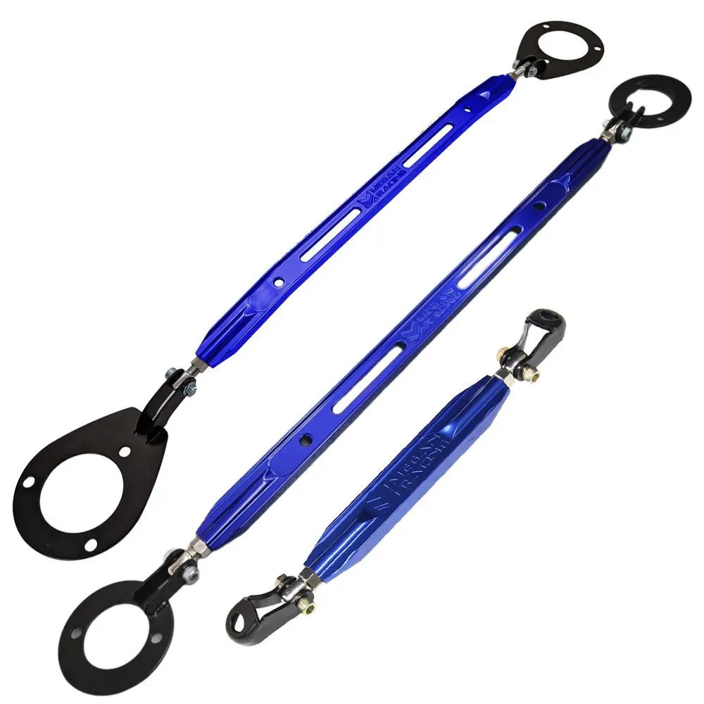 Megan Blue Front Upper + Rear Lower + Rear Upper Strut Bar Tower Tie Brace For 89-94 Nissan 240Sx S13 1