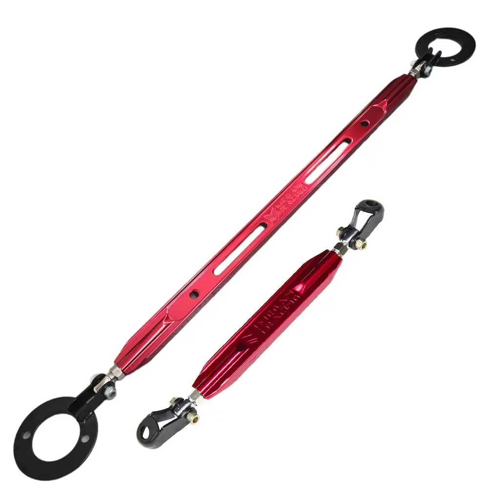 Megan Red Rear Lower + Rear Upper Strut Bar Tie Brace For 89-94 Nissan 240Sx S13 1