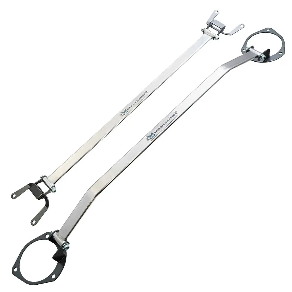 Megan Polish Front V2 & Rear Upper (Concealed) Strut Tower Brace Bar For 15-21 Subaru Wrx / Wrx Sti (Va) 1