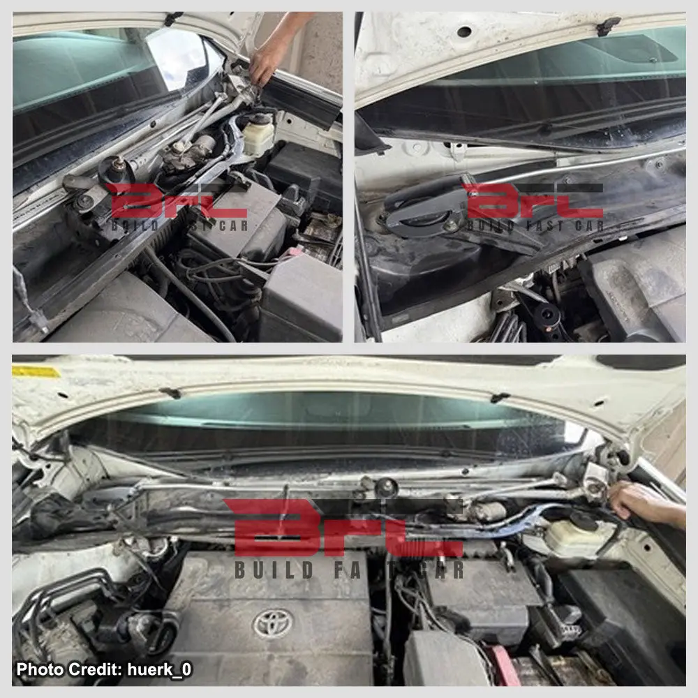 Megan Racing Red Front Upper/Front Lower Strut Brace Bar For 11-20 Sienna Xl30 2