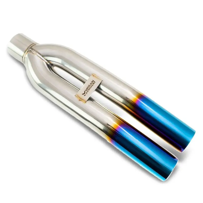 Megan 3" Dual Pipe Angled Cut Burnt Blue Universal Vip Blast Exhaust Muffler Tip 1