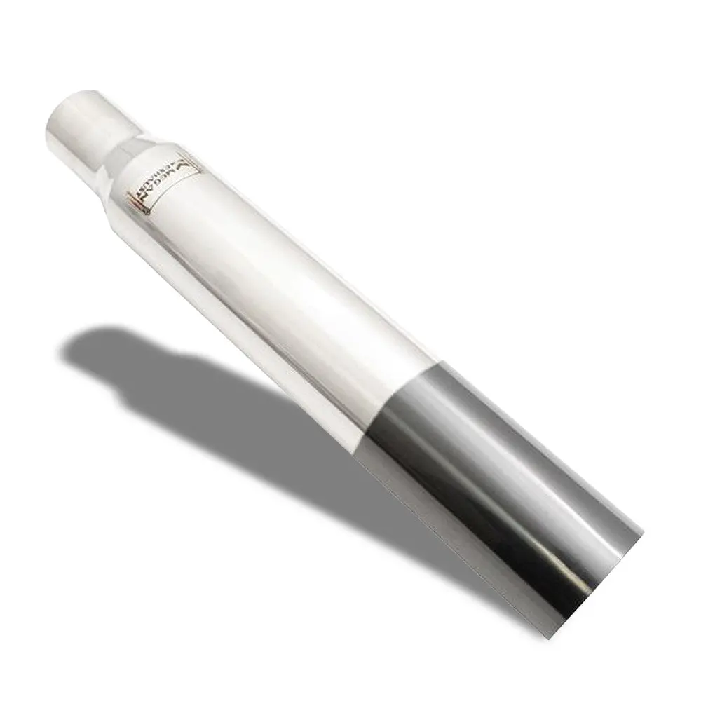 Megan Universal (Metallic/Black Chrome Straight Tip) 3" To 4" Vip Exhaust Blast Tube Muffler Tip 1