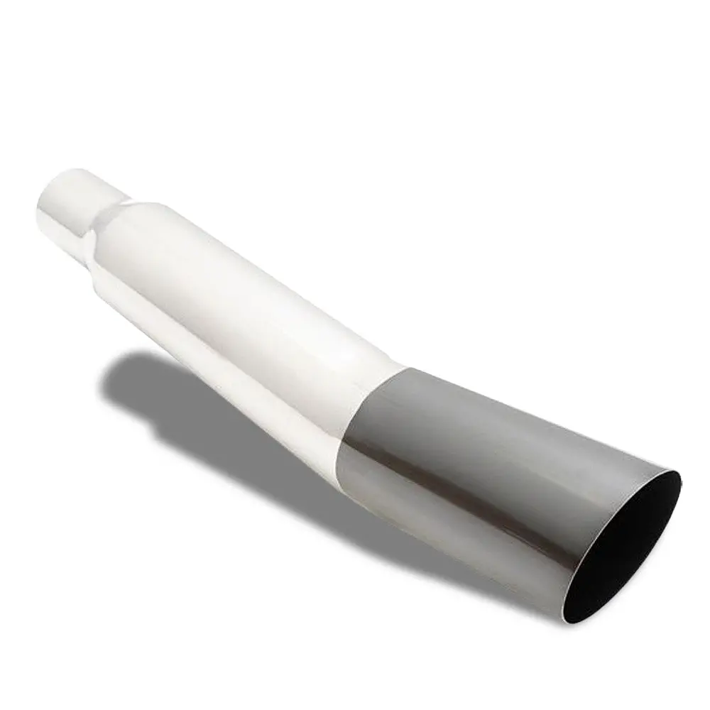 Megan Universal (Metallic/Black Chrome Angled Tip) 3" To 4" Vip Exhaust Blast Tube Muffler Tip 1
