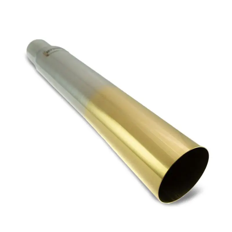 Megan Universal (Metallic/Burnt Gold Straight Tip) 3" To 4" Vip Exhaust Blast Tube Muffler Tip 1