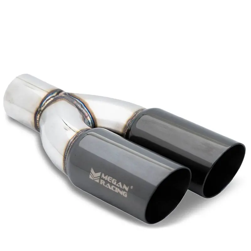 Megan Racing 3" Dual Tips Black Chrome Universal Muffler Tip Driver Side 1