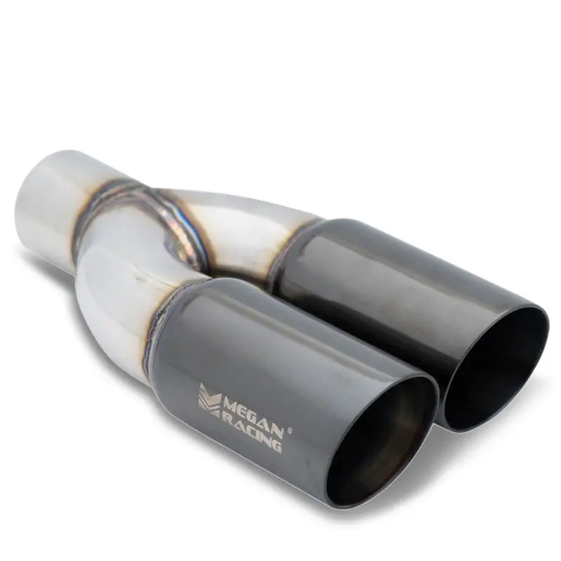 Megan Racing 3" Dual Tips Black Chrome Universal Muffler Tip Passenger Side 1