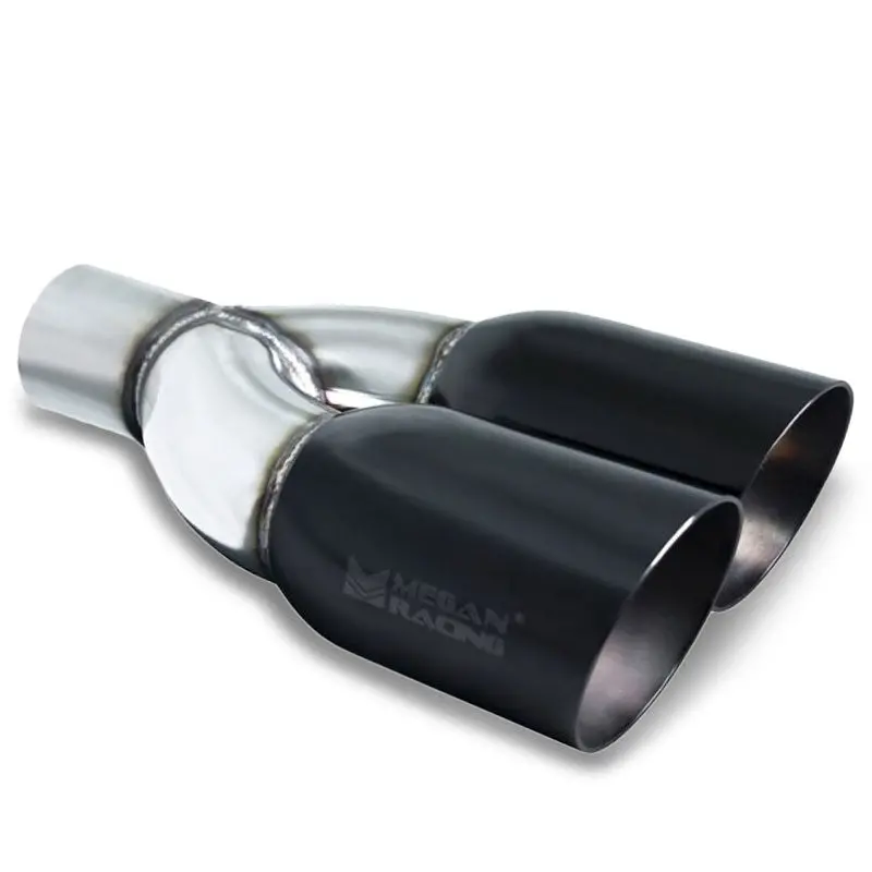 Megan Racing 3.5" Dual Tips Black Chrome Universal Muffler Tip Passenger Side 1