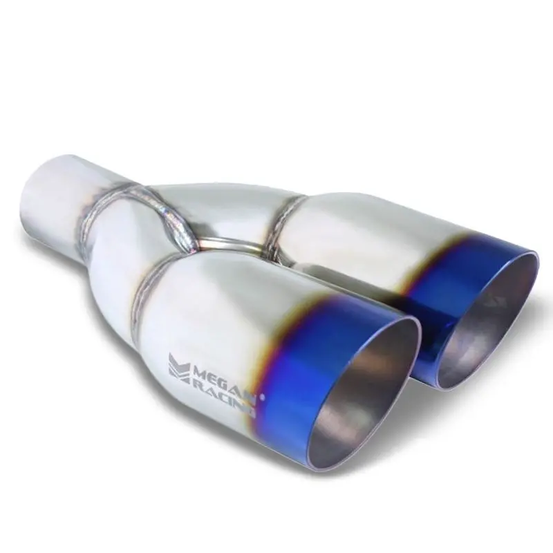 Megan Racing 3.5" Dual Tips Burnt Blue Universal Muffler Tip Driver Side 1