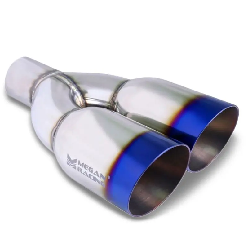 Megan Racing 3.5" Dual Tips Burnt Blue Universal Muffler Tip Passenger Side 1