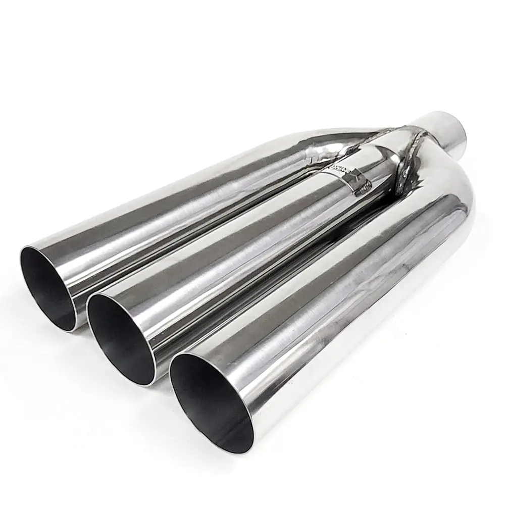 Megan Stainless Triple 3" Straight Cut Pipe Blast Style Vip Exhaust Muffler Tip Weld On 1