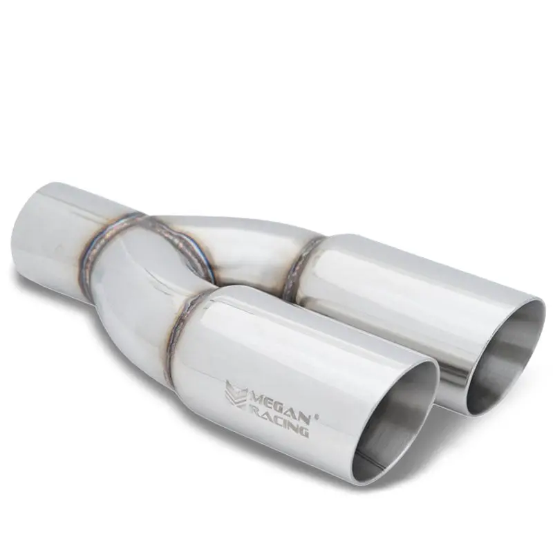 Megan Racing 3" Dual Tips Round Slanted Universal Muffler Tip Driver Side 1
