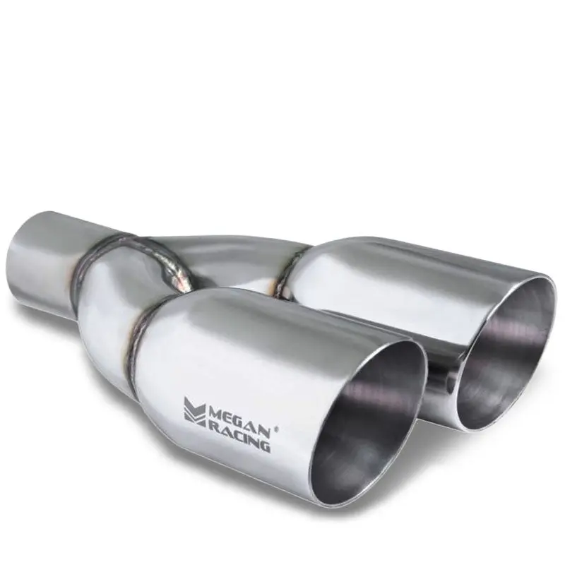 Megan Racing 3.5" Dual Tips Round Slanted Universal Muffler Tip Driver Side 1