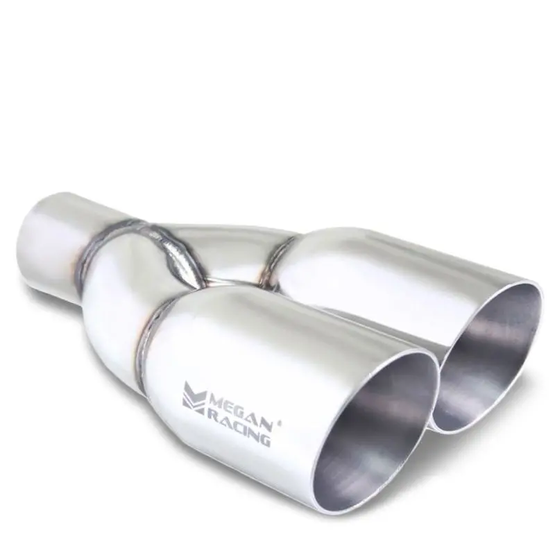 Megan Racing 3.5" Dual Tips Round Slanted Universal Muffler Tip Passenger Side 1