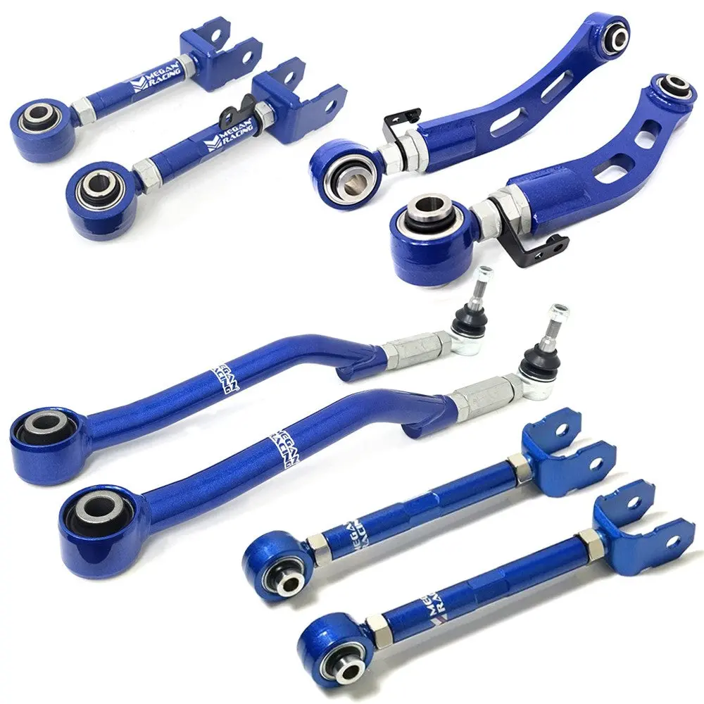 Megan 8Pcs Blue Rear Suspension Camber/Toe/Traction Rod Control Arm For Lexus 13-20 Gs L10 / 14+ Is Xe30 / 15+ Rc Xc10 1