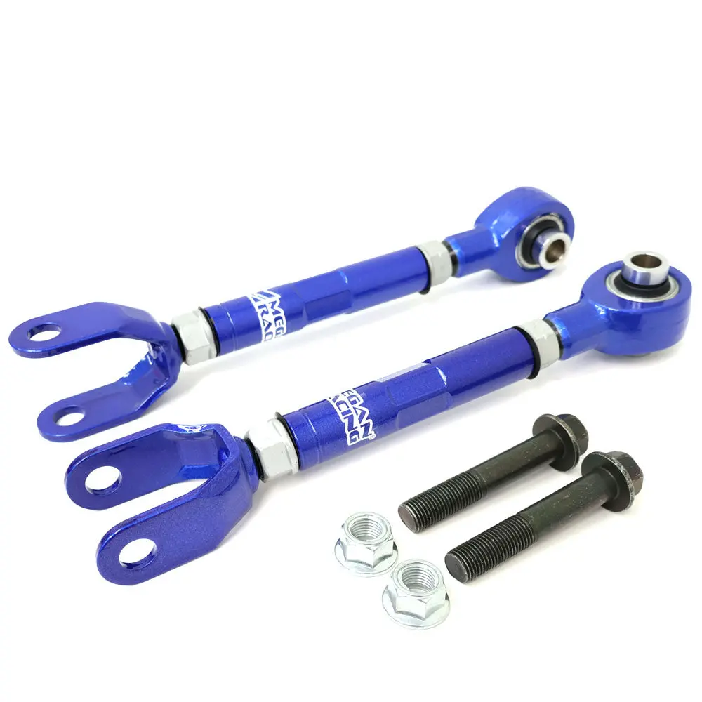 Megan Racing Blue Adjustable Rear Toe Control Arms For 15-23 Ford Mustang S550 1