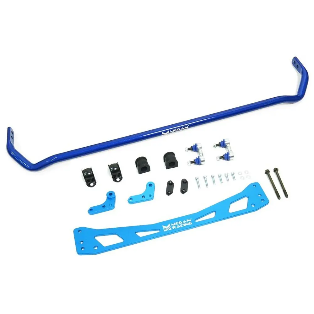 Megan Adjustable 25.4Mm Blue Steel Rear Sway Bar Bushing Kit & Sub Frame Brace For 96-00 Civic Ej Ek Em 1