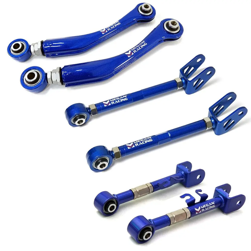 Megan Racing Blue Adjustable Camber/Trailing/Control Arm Kit For 09-16 Genesis Coupe Bk 1