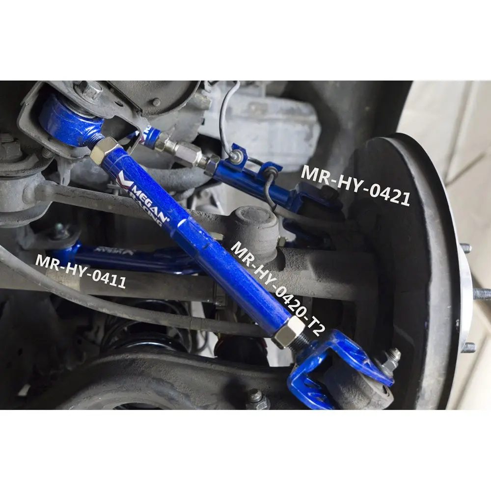 Megan Racing Blue Adjustable Rear Upper Control Arms For 09-16 Genesis Coupe 2