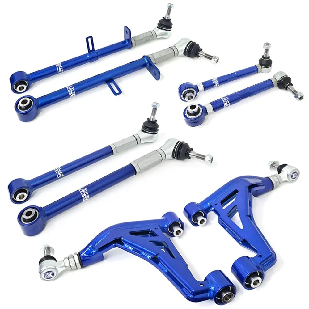 Megan 8Pcs Rear Suspension Set Camber Arm + Toe Arm + Traction Rods (Pillow Ball) For 01-06 Lexus Ls430 Xf30 1